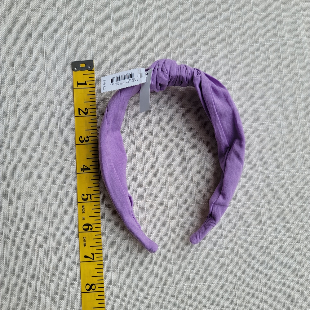 New! J Crew Purple Knotted Turban Cotton Headband NWT M1320 - Picture 4 of 5